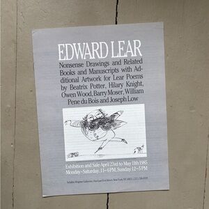 1985 Edward Lear Nonsense Drawings and Related Books Artwork Beatrix Potter